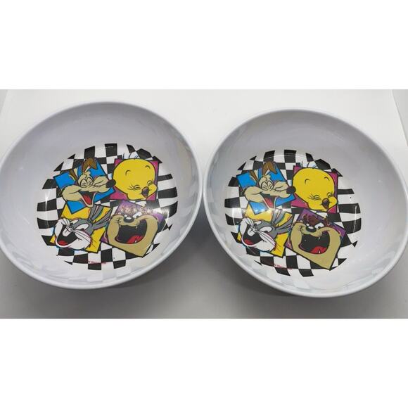 Vintage 1994 Zak Designs Looney Toons Plastic Two Bowl Set Taz Bugs Daffy - Picture 1 of 3
